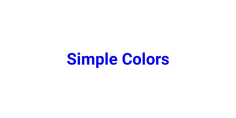 Simple CSS Colors